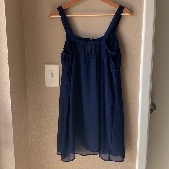 STEVIE & LINDSAY Navy Blue Front Zip Mini Dress - Picture 6 of 8